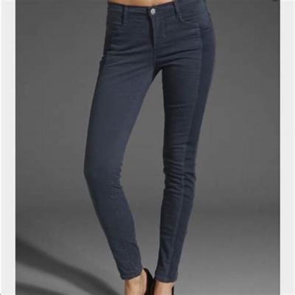 j brand kinsey contrast-paneled jeans shark skin